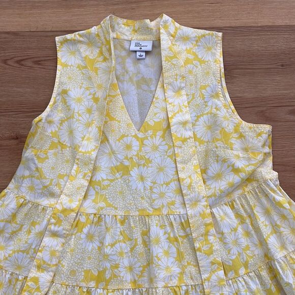 Lisa Marie Fernandez X Target Yellow Floral Tiered Trapeze Dress Sz Large - Picture 6 of 10